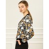 INSPIRE CHIC Women's Stand Collar Floral Prints Zip Up Lightweight Short Jacket - 4 of 4