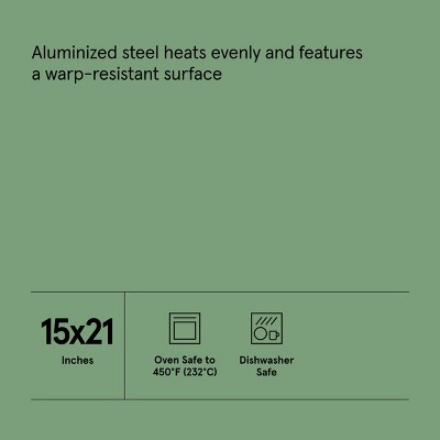 Nonstick Aluminized Steel Baking Sheet Gold - Figmint Large Cookie Sheet, Oven, Dishwasher Safe