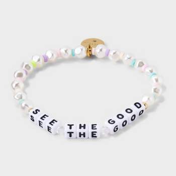 Little Words Project See The Good Beaded Bracelet - Ivory/Pink/Blue