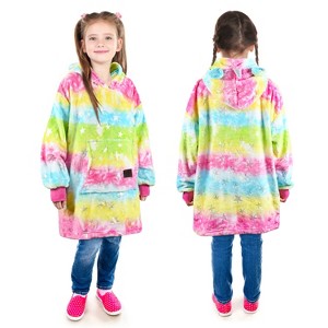 Catalonia Blanket Hoodie Sweatshirt for Kid, Fleece Snuggy Soft Wearable Blanket Pullover 4-12 Years Boy Girl Cozy Warm Gift - 1 of 4