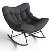 GustoWave Outdoor Papasan Rocking Chair, Oversized Lounge Chair with Sturdy Metal Frame, Patio Egg Rocker with Thick Cushion - 3 of 4