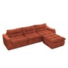 DOMETOUR Right sofa seat, L-shaped modular combined sofa, compressed combined sofa, modern lazy style comfortable beanbag sofa-Orange - 4 of 4