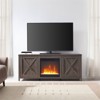 58 in. Alder Brown TV Stand with Crystal Fireplace Insert - Henn&Hart - 4 of 4
