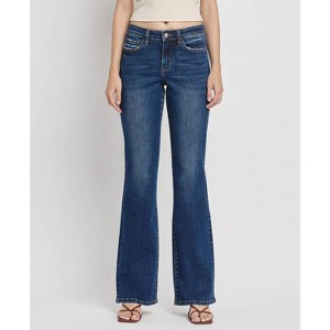 Women's Mid Rise Relaxed Bootcut Jeans - LOVERVET - 1 of 4
