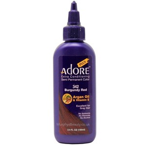 Adore PLUS Semi Permanent Hair Color - 342 BURGUNDY RED - Extra Conditioning Haircolor Dye - 1 of 3