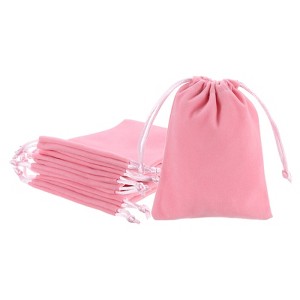 Unique Bargains Mini Smooth Soft Christmas Satin Bags with Drawstring 20 Pcs - 1 of 4