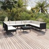 vidaXL Garden Lounge Set Patio Sectional Sofa Couch Outdoor Poly Rattan Black - 2 of 4
