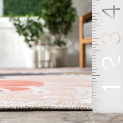 Abstract Multicolor Washable Synthetic Indoor/Outdoor Rug