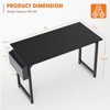 Sevobal Desks Game Computer Desk With Metal Frame And Wooden Tabletop, Home Office Modern Simple Style PC Table, Brown, 40"*19.7"*29.8" - 3 of 4