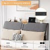 coucheta Ergonomic Storage Bed Frame with Upholstered Headboard, Integrated Charging Station with USB & AC Outlets - 3 of 4