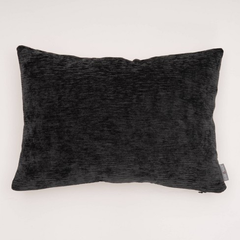 Black chenille throw store pillows