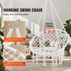 VEVOR Hanging Hammock Swing Chair, 330 Lbs Capacity, Macramé Hanging Chair with Mounting Hardware, Cotton Rope Swing Chair, White - 3 of 4