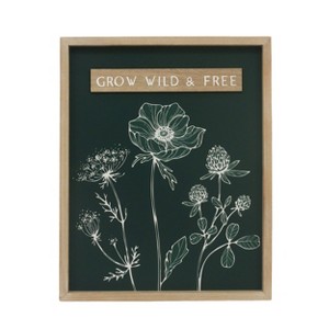 VIP Wood 17.75 in. Black Grow Wild Floral Art Print - 1 of 2