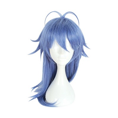 Unique Bargains Women's Wigs 22" Blue Black with Wig Cap