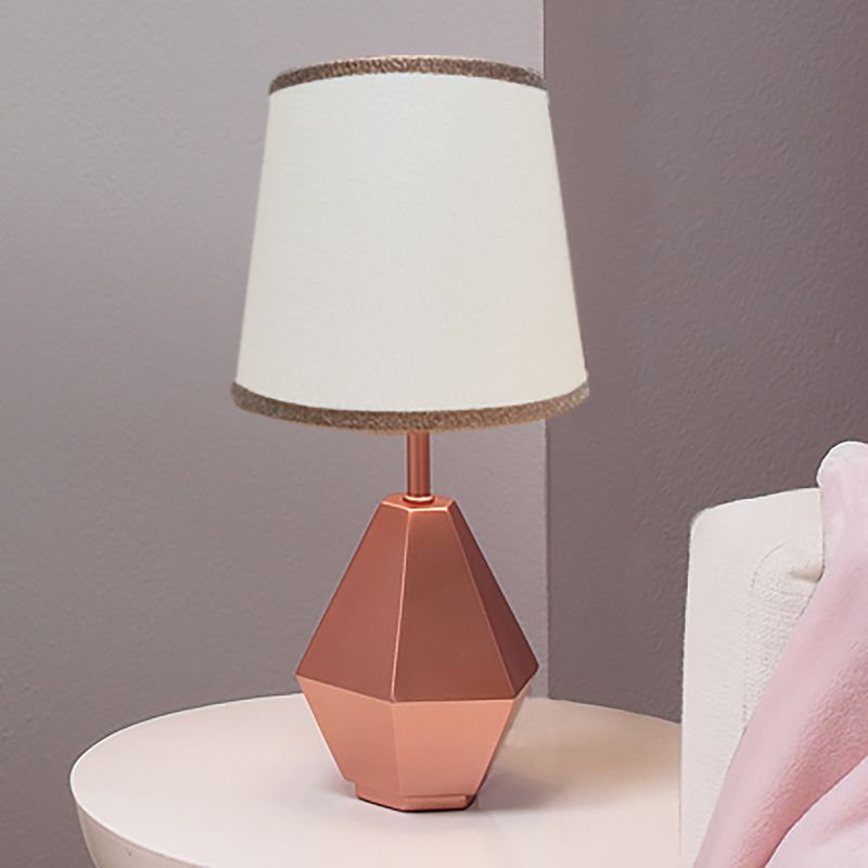 Lambs & Ivy Rose Gold Modern Hexagon Nursery Lamp with Shade & Bulb, 3 of 5