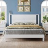 AMERLIFE Solid Wood Bed Frame, Herringbone Headboard, Rustic Platform, No Box Spring - 3 of 4