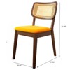 FONTOI Dining Chairs, Mid-Century Modern Dining Chairs Set of 2 with Rattan Backrest for Kitchen Living Room, Brown&Orange, 18.3"*32.3"*21.5" - 2 of 4