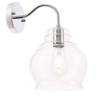 Elegant Lighting Pierce 1 light Chrome and Clear seeded glass wall sconce