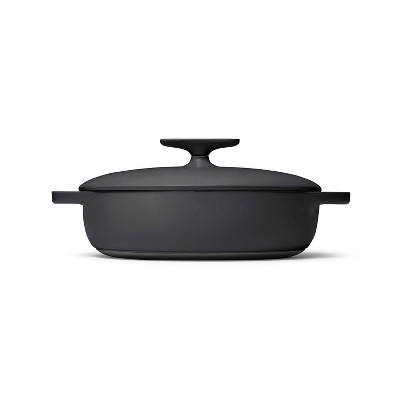Charcoal Enameled Cast Iron Braiser with Lid, 3.5 Qt