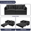 Mjkone 77.95'' lce Velvet 3-in-1 Convertible Loveseat Sleeper Sofa Bed with Side Pockets,Pull Out into Chaise Lounge/Sleeper Bed - 2 of 4