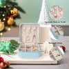 Small Travel Jewelry Box with Display Case, Portable Organizer for Rings, Earrings & Necklaces, Blue Gift - 3 of 4