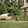 Chicken Run Hen Coop, Walk-in Poultry House Habitat Cage, Walk-in Poultry Cage With Waterproof Cover, Metal Chicken Coop For Outdoor Backyard Farm - 3 of 4