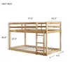 Kumasinova Twin-Over-Twin Floor Bunk Bed with Ladder, Low-Height Solid Rubber Wood Floor Bed Frame, Bunk Bed for Kids' Bedrooms/Small Spaces - 4 of 4