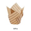 Unique Bargains Stripes Print Flame Shape Disposable Baking Cups Greaseproof Paper 1.97"x3.15" 50 Pcs - 4 of 4