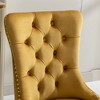 Kumasinova Set of 2 Tufted Solid Wood Dining Chair, Velvet Upholstered Kitchen Chair with Chrome Stainless Steel Plating Legs & Nailhead Trim - 3 of 4