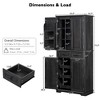 Okak 71" Embossed Texture Kitchen Pantry Sideboard Cabinet with Pull Out Storage, Freestanding Cupboard Buffet Cabinet for Kitchen Dining Room - 4 of 4