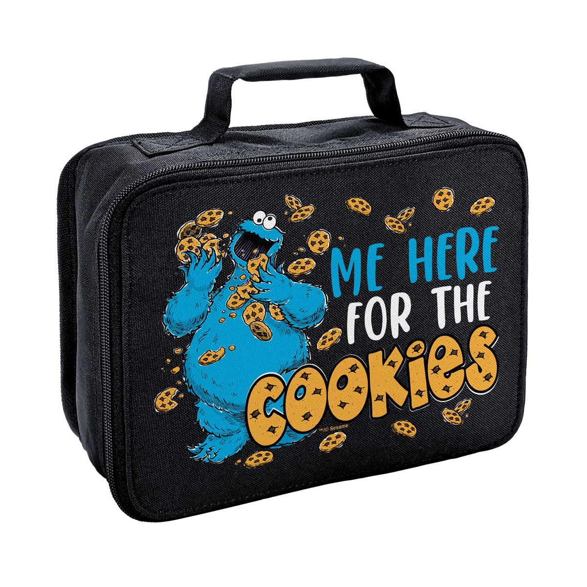 Sesame Street Cookie Monster Here For The Cookies Insulated Soft Sided Lunch Box