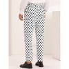 Lars Amadeus Men's Unique Polka Dots Flat Front Formal Printed Trousers - 3 of 4