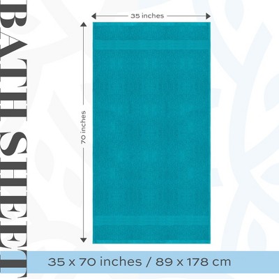 Aqua Oversized Turkish Cotton Bath Sheets Set of 2