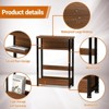 Narrow Side Table with Storage Shelf and Magazine Rack Slim Nightstand - 4 of 4