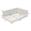 CAVINAS Full Size Upholstered Floor Bed Modern Wooden Bed Frame with LED Light, 2 Ports and Teddy Fabric for Bedroom - 4 of 4