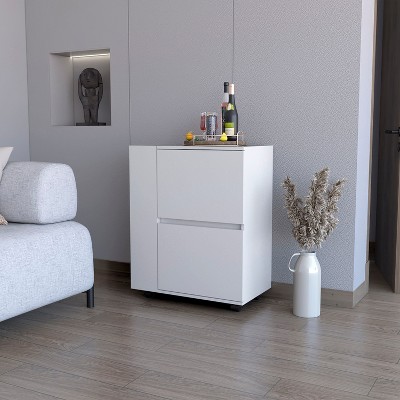 NicBex Mobile Kitchen Island Cart Morden Kitchen Carts on Wheels with Storage, 2 Cabinet Door and 2 Open Shelves for Kitchen