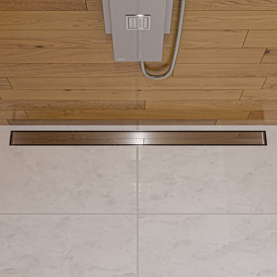 ALFI 47 Inches Polished Stainless Steel Linear Shower Drain with Solid Cover
