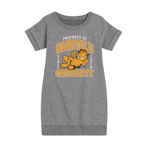 - Garfield - Varsity Graphic Short Sleeve Fleece Dress - 1 of 4