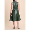 ELOQUII Faux Leather Fit And Flare Dress - 3 of 3