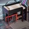 Twin Size Loft Bed with Built-in Desk, LED Light and Drawer - 3 of 4