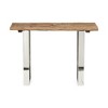 Rustic Glam Console Table, Handcrafted Reclaimed Wood Top with Silver Iron Frame for Entryway, Living Room - 3 of 4
