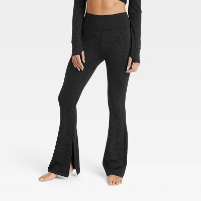 Women's High-Rise Ribbed Seamless 7/8 Leggings - JoyLab™ Black XS