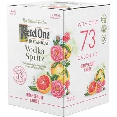 Ketel One Botanical Grapefruit & Rose Vodka Spritz - 4pk/355ml Cans