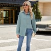 Coolmee Button Down Shirts for Women Long Sleeve Collared Dressy Blouses Casual Work Office Pleated Tunics Tops - 3 of 4