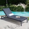Modern Aluminum Dark Gray Patio Chaise Lounges with Water-Resistant Cushions, Foldable Outdoor Accent Chair-Christopher Knight Home Outdoor Furniture - 2 of 4