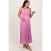 Pinkblush Mauve Textured Knit Shoulder Tie Maternity Midi Dress - 2 of 3