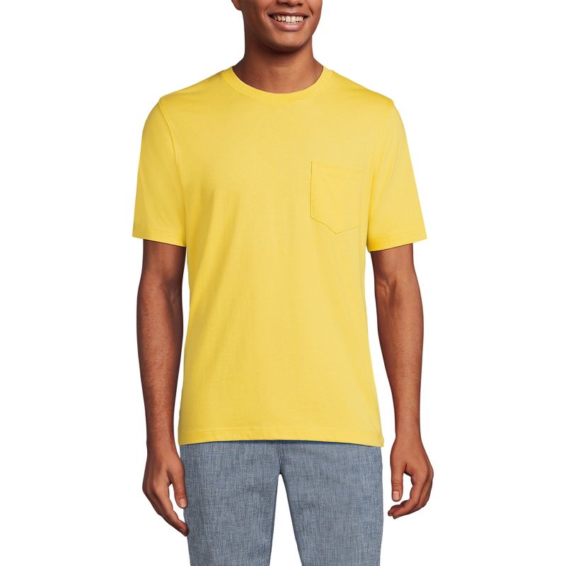 Lands' End Men's Super-T Short Sleeve T-Shirt with Pocket, 1 of 4