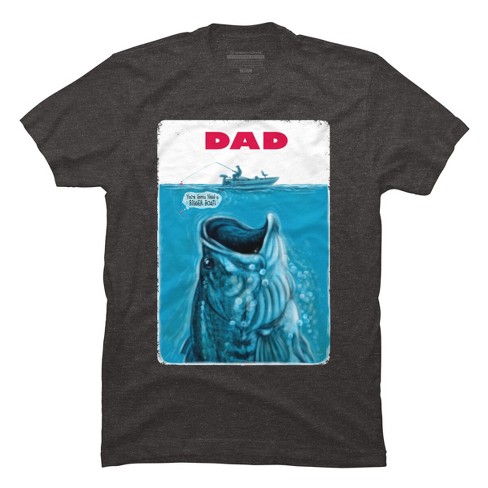 Men's Design By Humans Dad Needs a Bigger Bass Fishing Boat By MudgeStudios  T-Shirt - Charcoal Heather - X Large