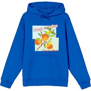 Natural World Fresh Peaches Long Sleeve Adult Hooded Sweatshirt - 1 of 2