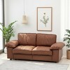 78.74" Brown Faux Leather 2-Seater Storage Sofa with Hidden Compartment - 3 of 4